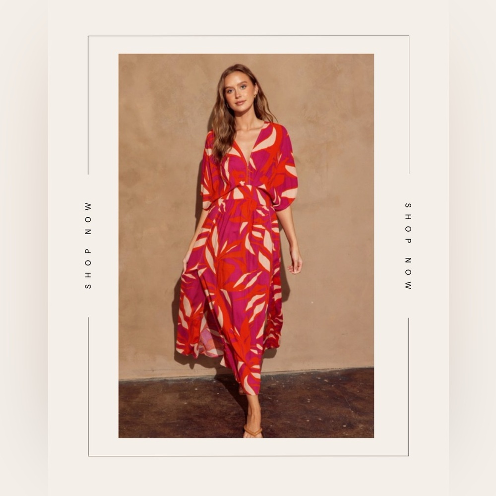Kimono sleeve maxi dress